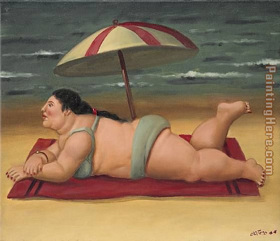 The Beach painting - Fernando Botero The Beach art painting